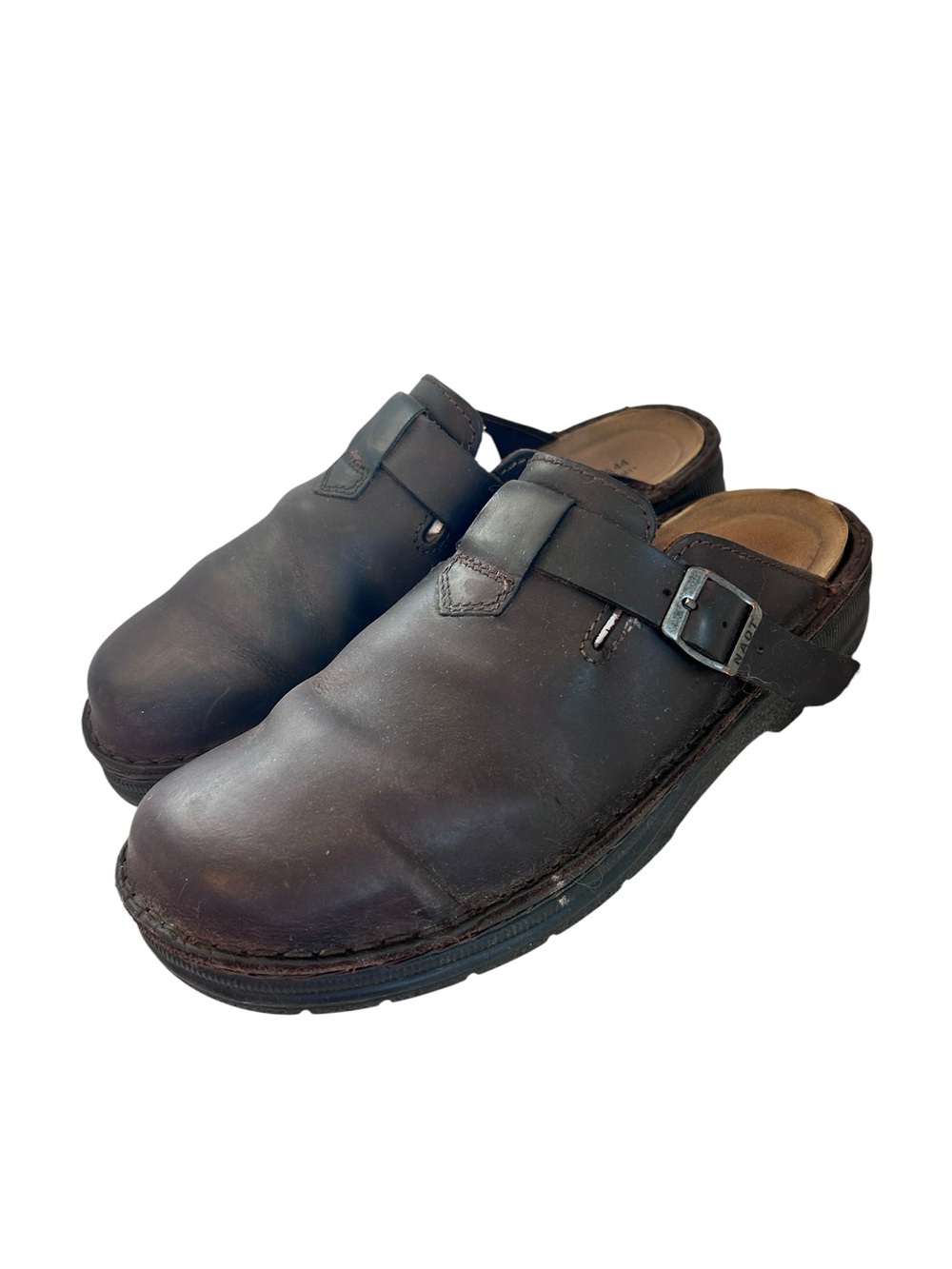 Naot Men's Fiord Brown Leather Slip-On Clog with Buckle Size 44 us 11